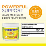 Nature's Life L-Lysine Powder 254g packaging side view