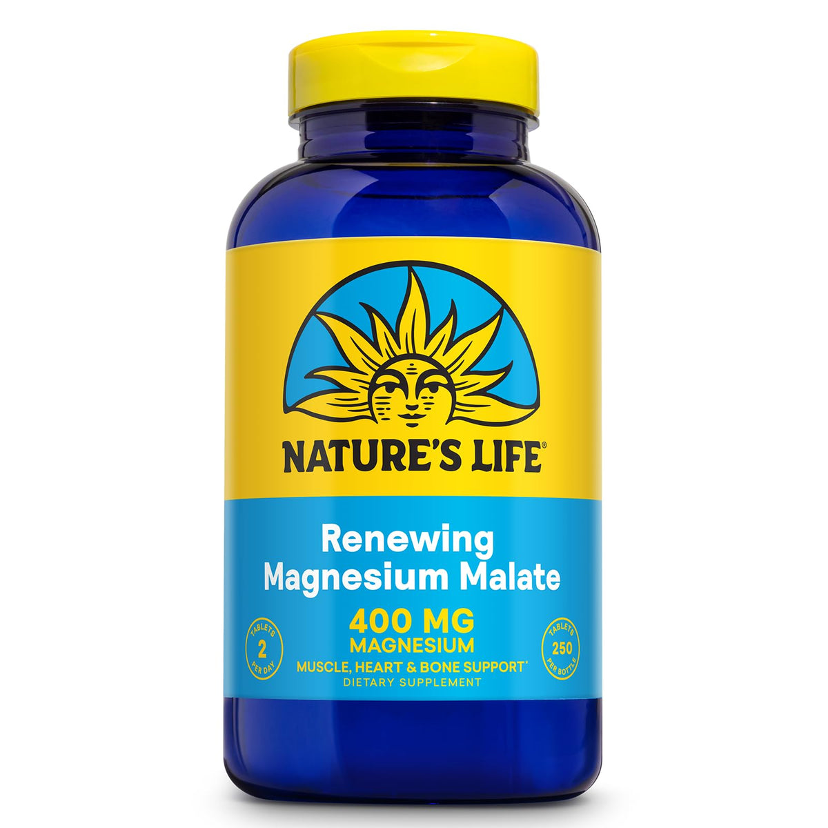 Nature's Life Magnesium Malate 400mg 120 Tablets front view