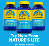 Nature's Life Malic Acid 800mg Multimineral Supplement on a wooden table