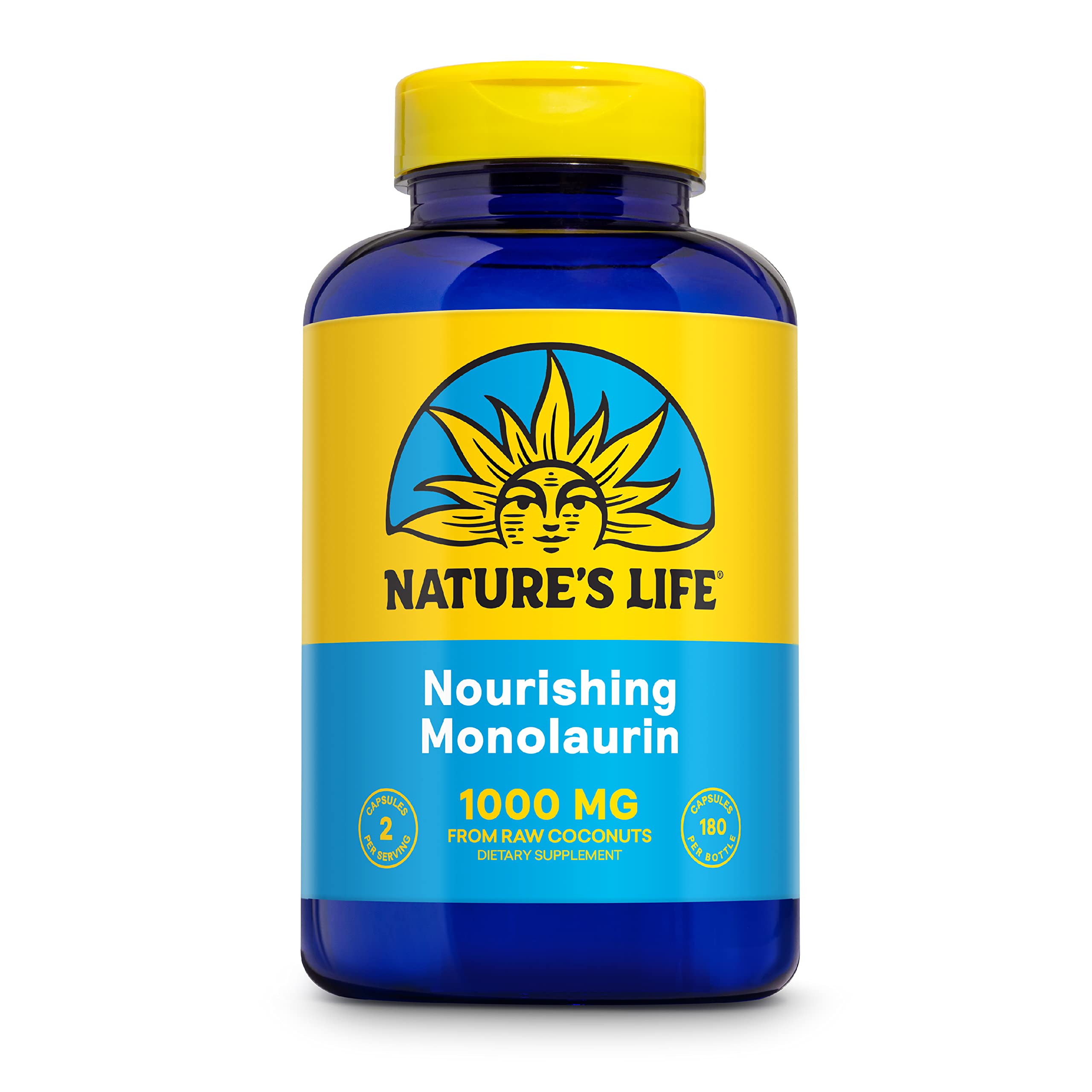 Nature's Life Monolaurin 1000mg Capsules front view