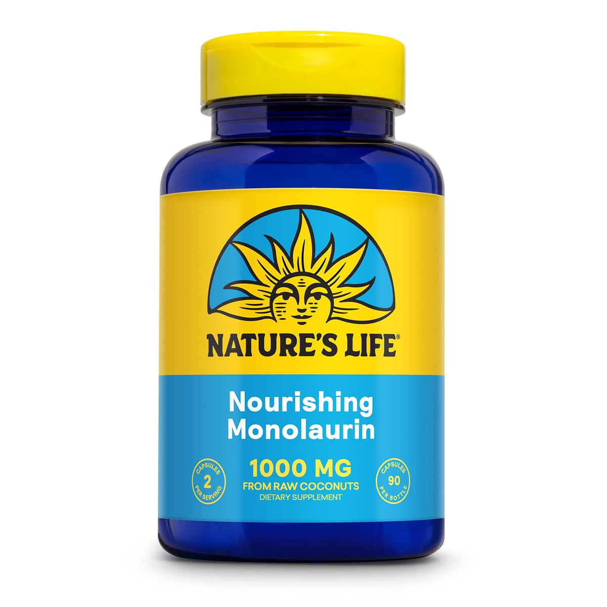 Nature's Life Monolaurin 1000mg supplement front view