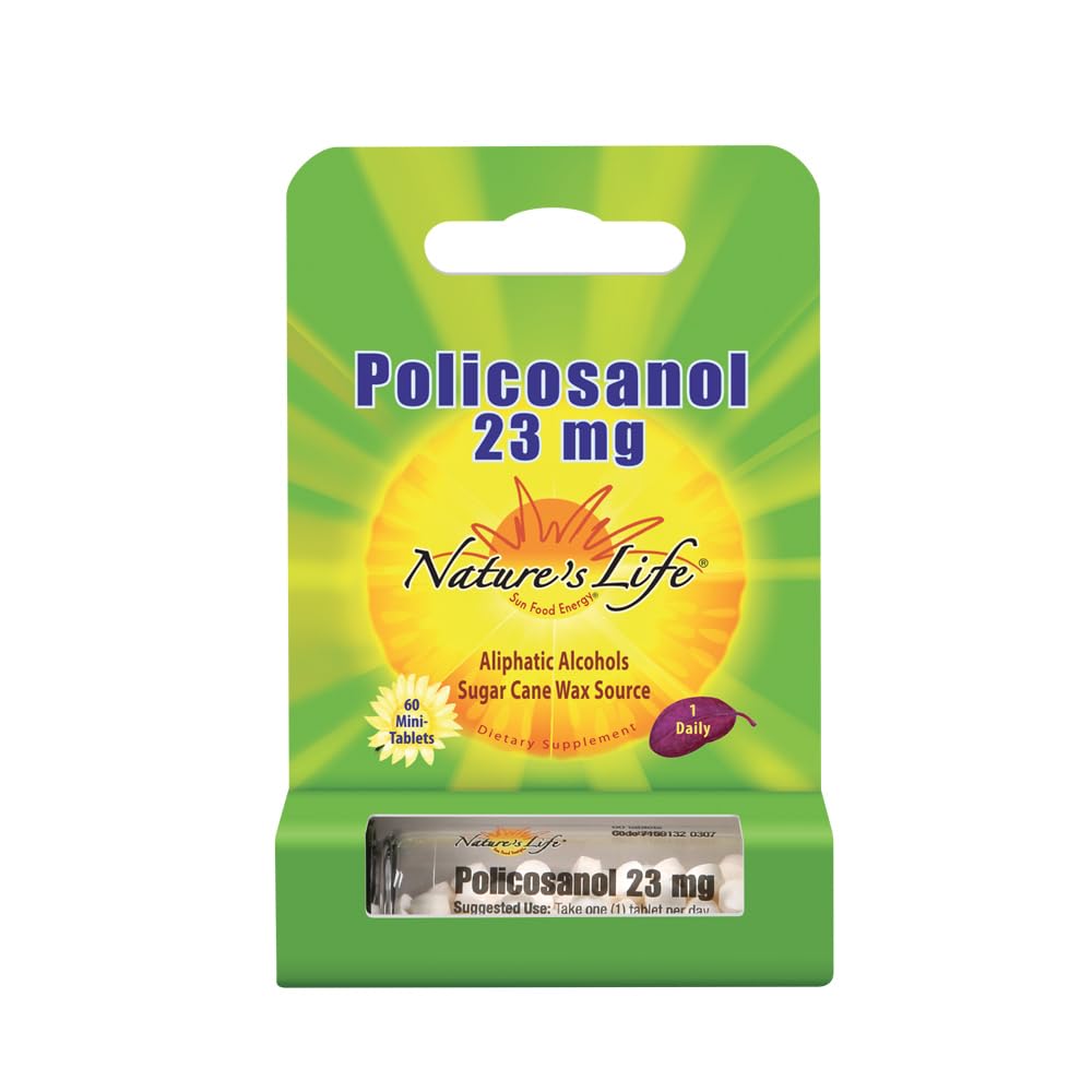 Nature's Life Policosanol Supplement 60 Capsules front view