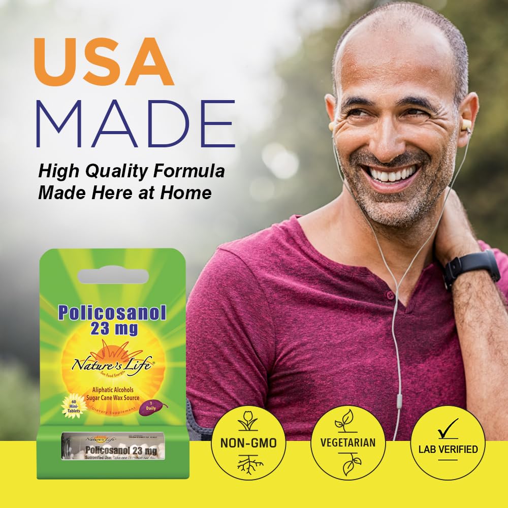 Nature's Life Policosanol Supplement 60 Capsules packaging