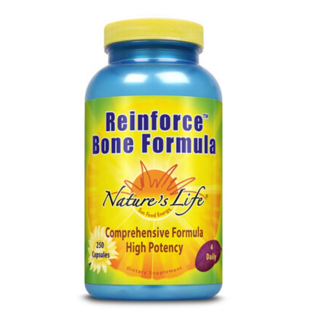 Nature's Life Reinforce Bone Formula 340g supplement capsule bottle front view