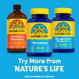Nature's Life Strontium Citrate Tablets 680mg on a wooden table