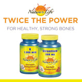 Nature's Life Vitamin K1 1000mcg vegetarian capsules on a wooden table