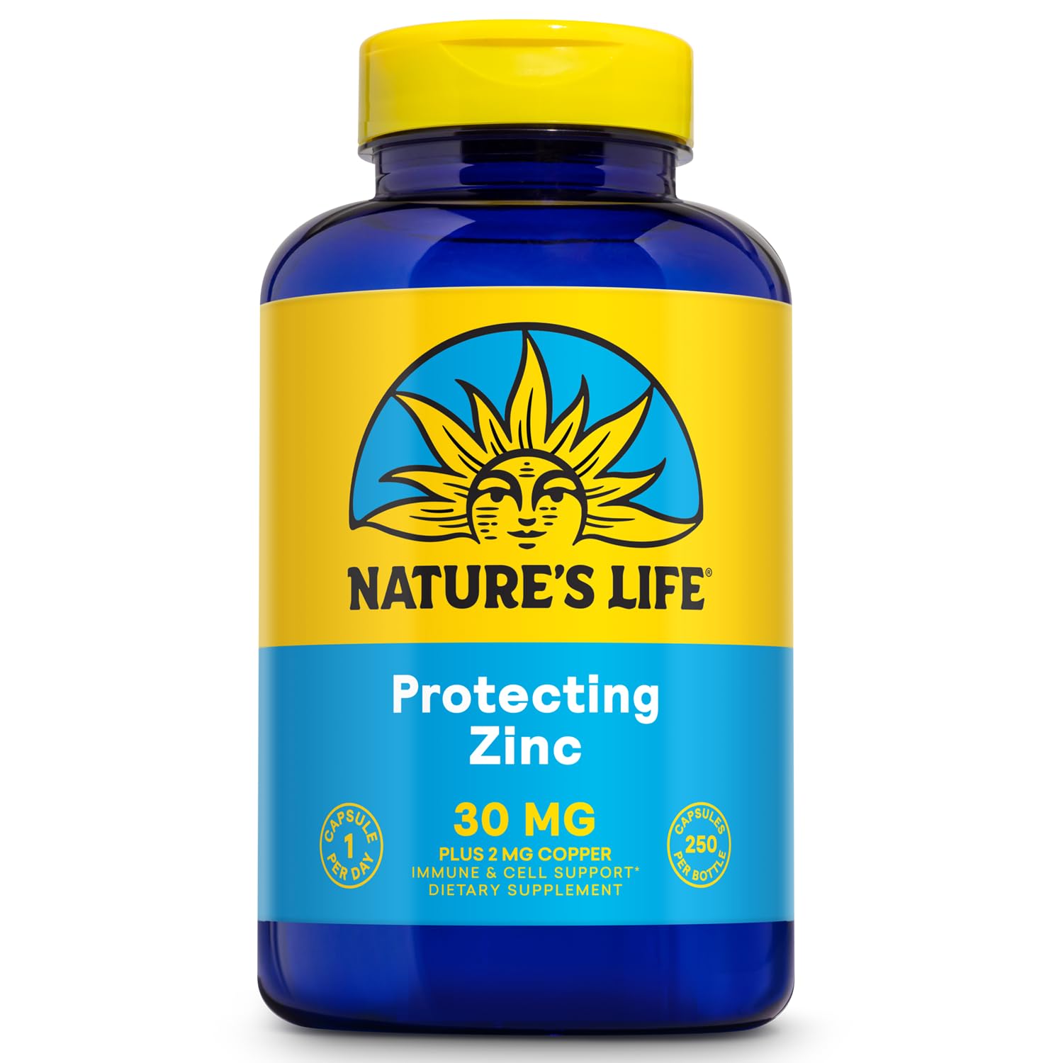 Nature's Life Zinc Copper Supplement 30mg front view
