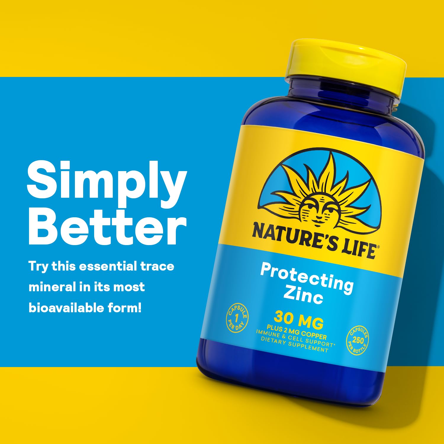 Nature's Life Zinc Copper Supplement 30mg packaging