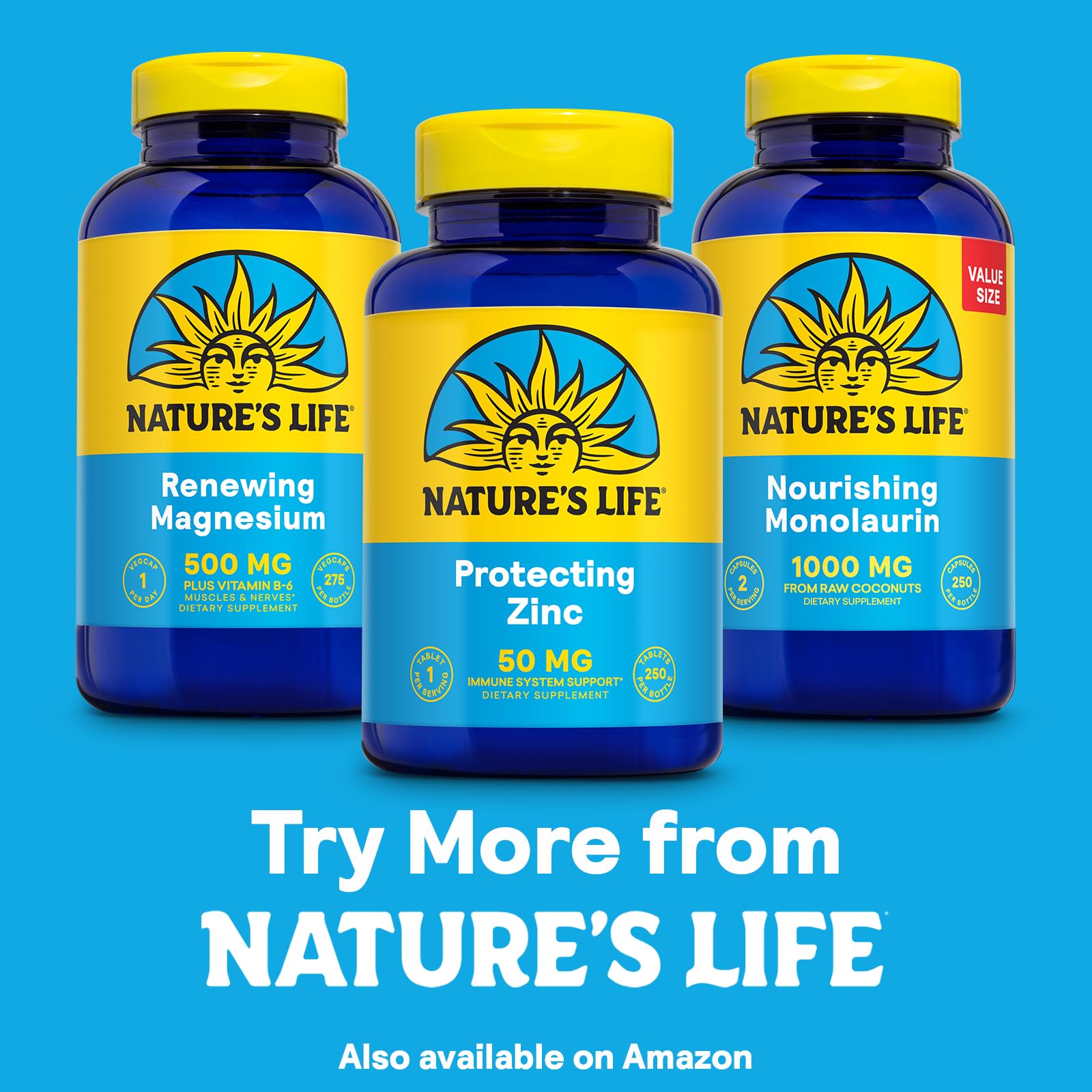 Nature's Life Zinc Copper Supplement on a wooden table