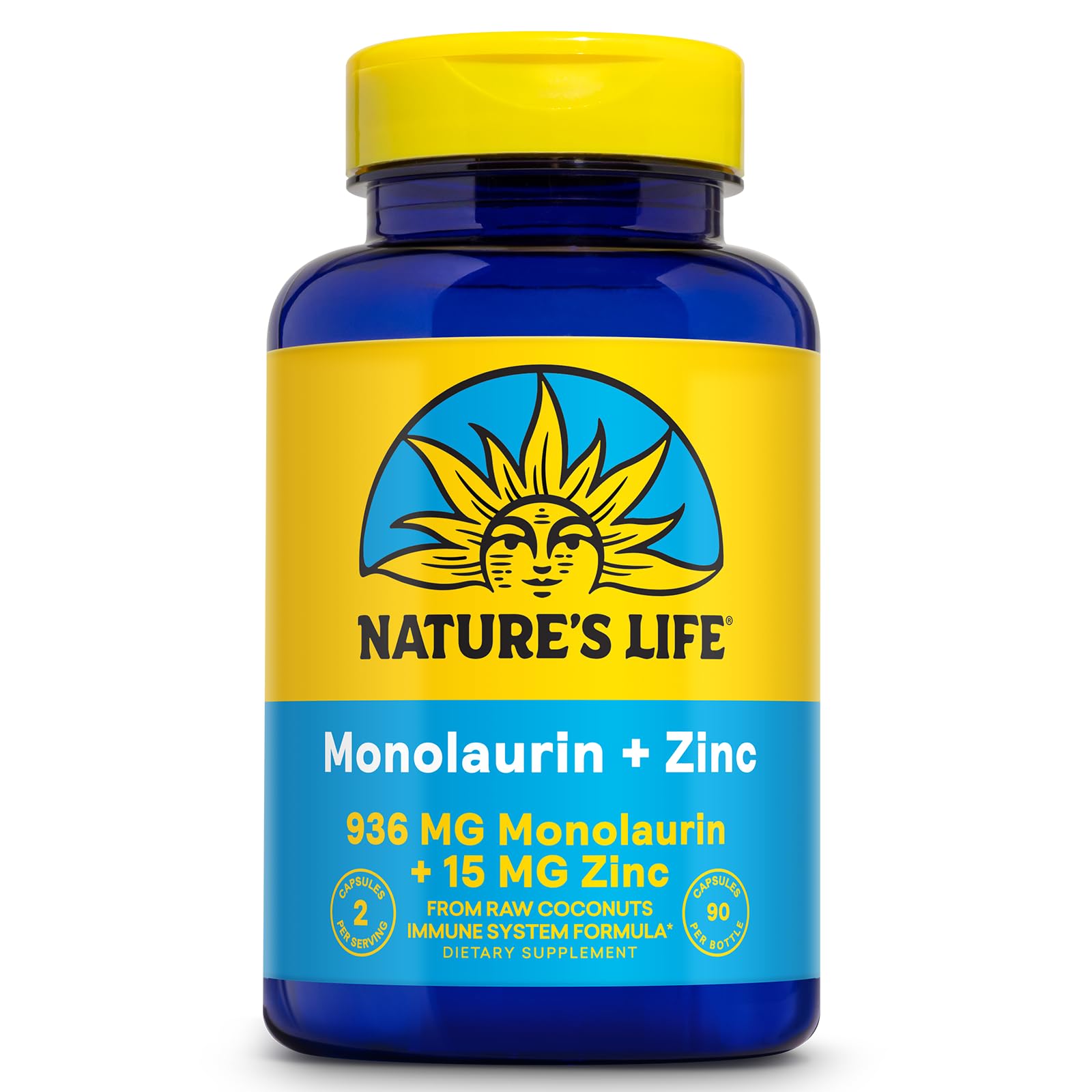Nature's Life Zinc Picolinate & Monolaurin Capsules front view
