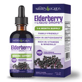 Nature's Liquids Elderberry Drops front view with packaging