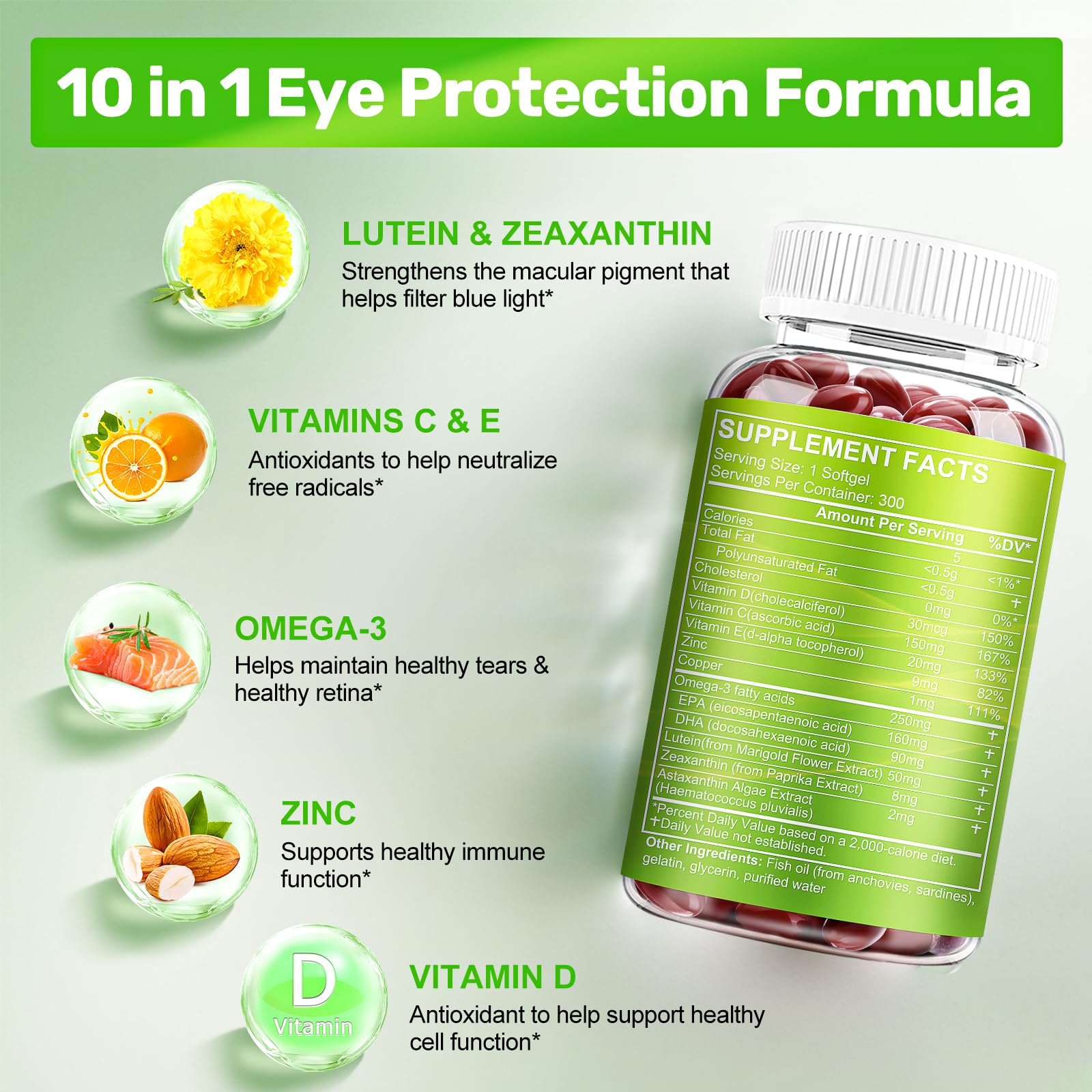 Nature's Live Lutein Eye Vitamins 50mg softgel packaging