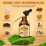 Nature's live Mushroom Tincture 60ml back view with ingredient list