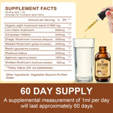 Nature's live Mushroom Tincture 60ml side view showing label