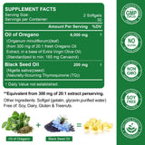 Nature's Live Oil of Oregano Softgels showing softgel capsules