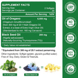 Nature's live Oil of Oregano Softgels with measuring spoon for serving