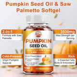 Nature's live Pumpkin Seed Oil Softgels 150 capsules side view
