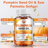 Nature's live Pumpkin Seed Oil Softgels bottle side view