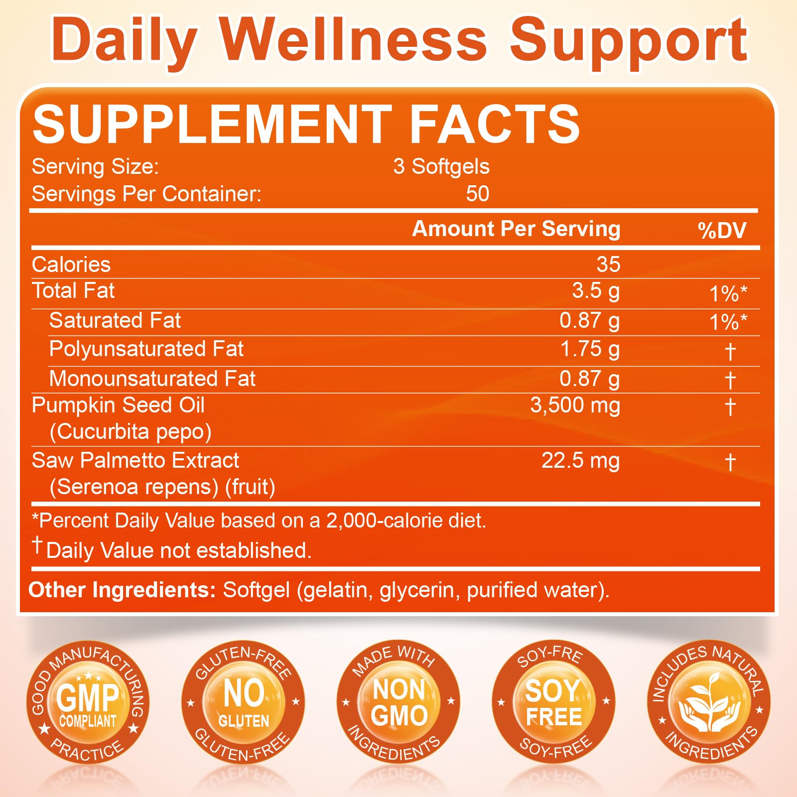 Nature's live Pumpkin Seed Oil Softgels bottle with a measuring spoon