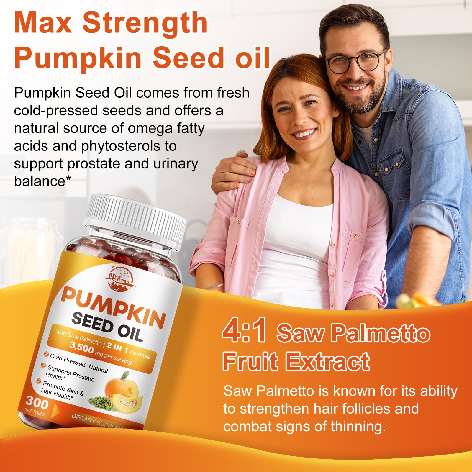 Nature's live Pumpkin Seed Oil Softgels nutritional information