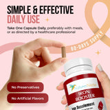 Nature's Nectar Iron Supplement 36g displayed on a wooden table