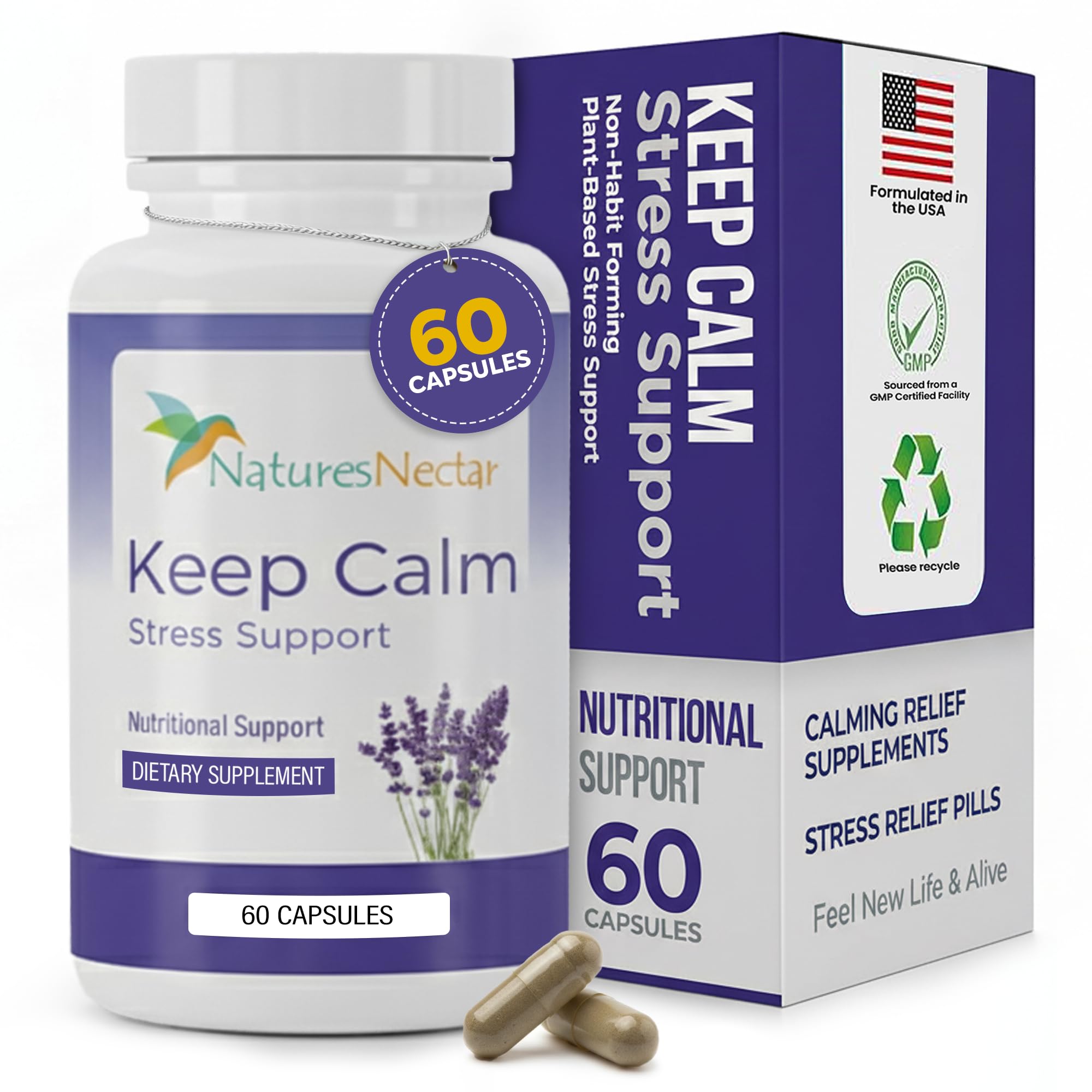 Nature's Nectar Mood Support Capsules front view with packaging