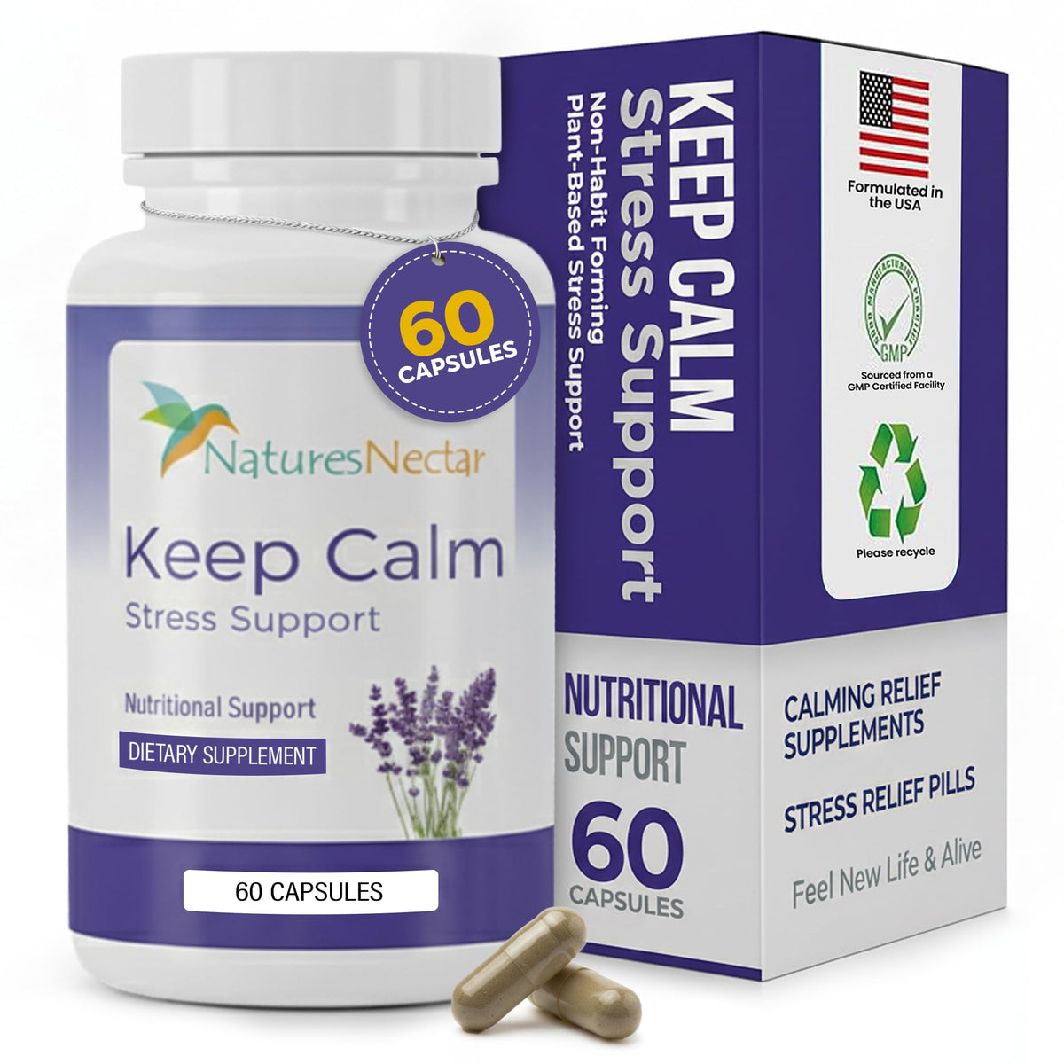 Nature's Nectar Mood Support Capsules front view with packaging