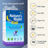 Nature's Night Kids ingredients list on the back of the packaging