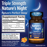 Nature's Night Triple Strength Melatonin 15mg tablet close-up