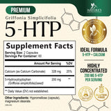 Nature's Nutrition 5-HTP Extra Strength 200mg capsule side view