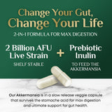 Nature's Nutrition Akkermansia Probiotic Supplement capsule close-up