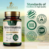 Nature's Nutrition Akkermansia Probiotic Supplement packaging