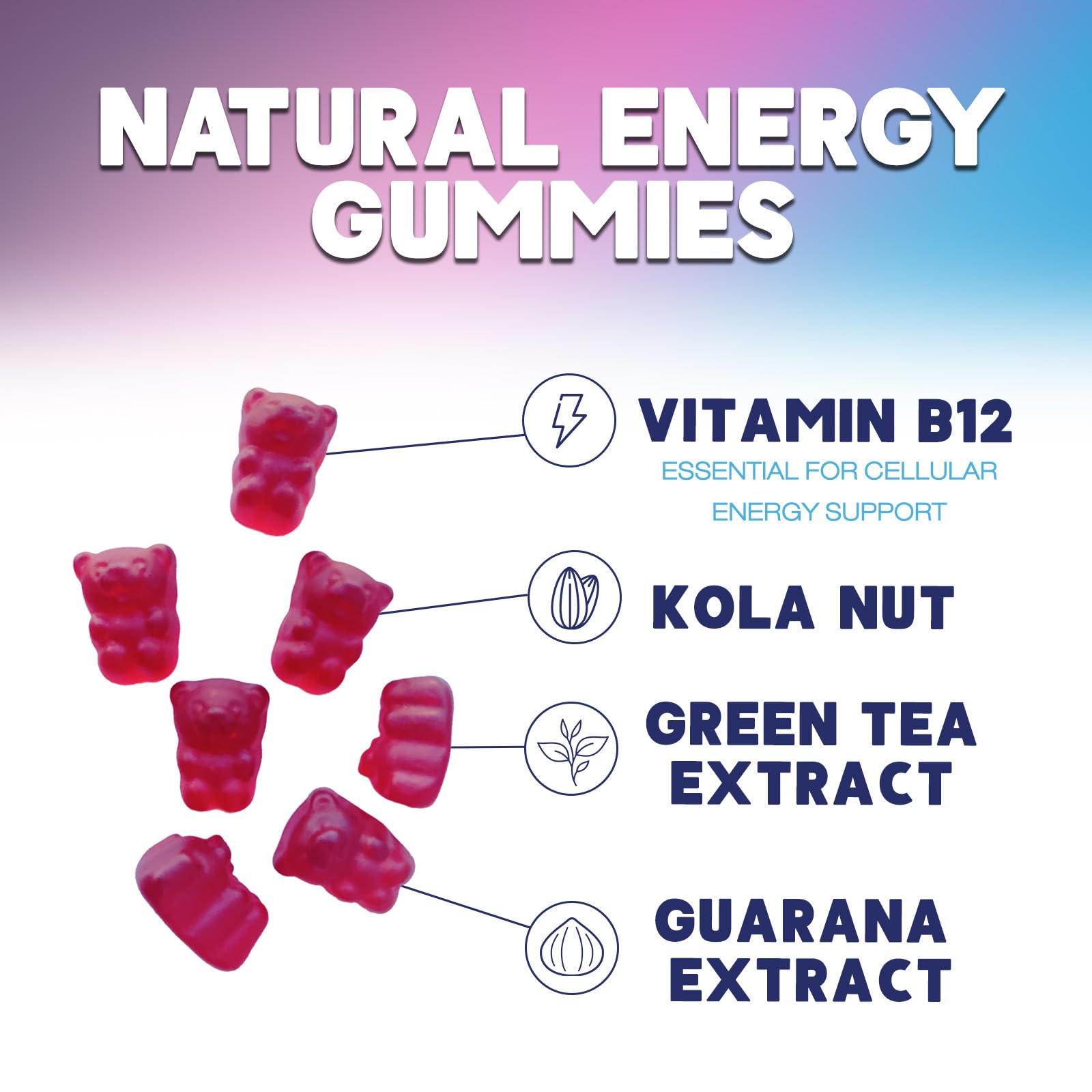 Nature's Nutrition B12 Energy Gummies on a kitchen table