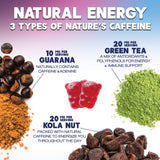 Nature's Nutrition B12 Energy Gummies side view with dosage details