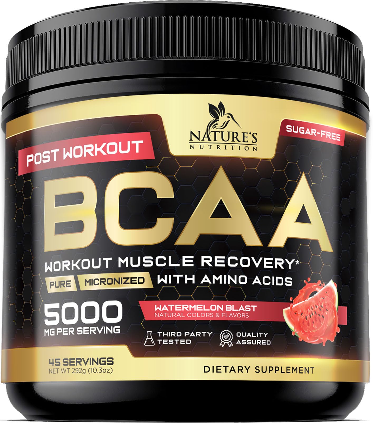 Nature's Nutrition BCAA Amino Acids Powder 358g front view