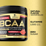 Nature's Nutrition BCAA Amino Acids Powder 358g mixed in a glass