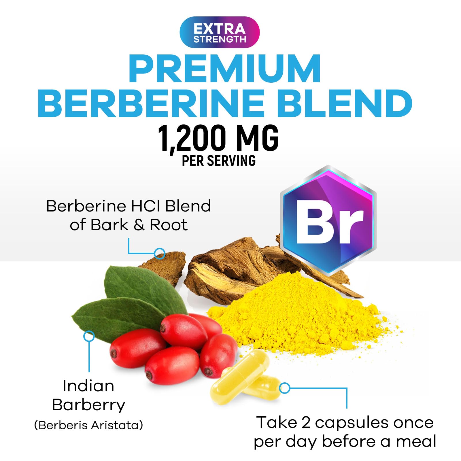Nature's Nutrition Berberine HCl Blend 1200mg Capsules packaging