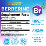 Nature's Nutrition Berberine HCl Blend 1200mg Capsules side view