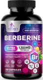 Nature's Nutrition Berberine HCL Supplement 1200mg front view