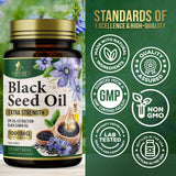 Nature's Nutrition Black Seed Oil Capsules 1000mg bottle side view