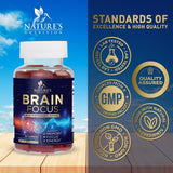 Nature's Nutrition Brain Support Gummies on a kitchen counter