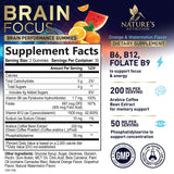 Nature's Nutrition Brain Support Gummies side view showing ingredients