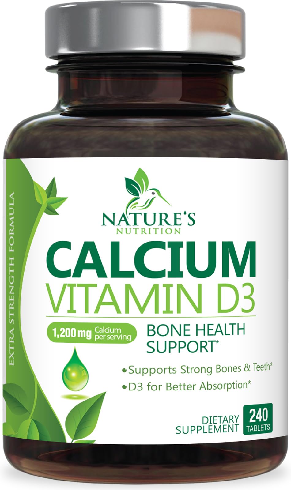 Nature's Nutrition Calcium Supplement 1200mg front view