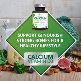 Nature's Nutrition Calcium Supplement 1200mg on a wooden table