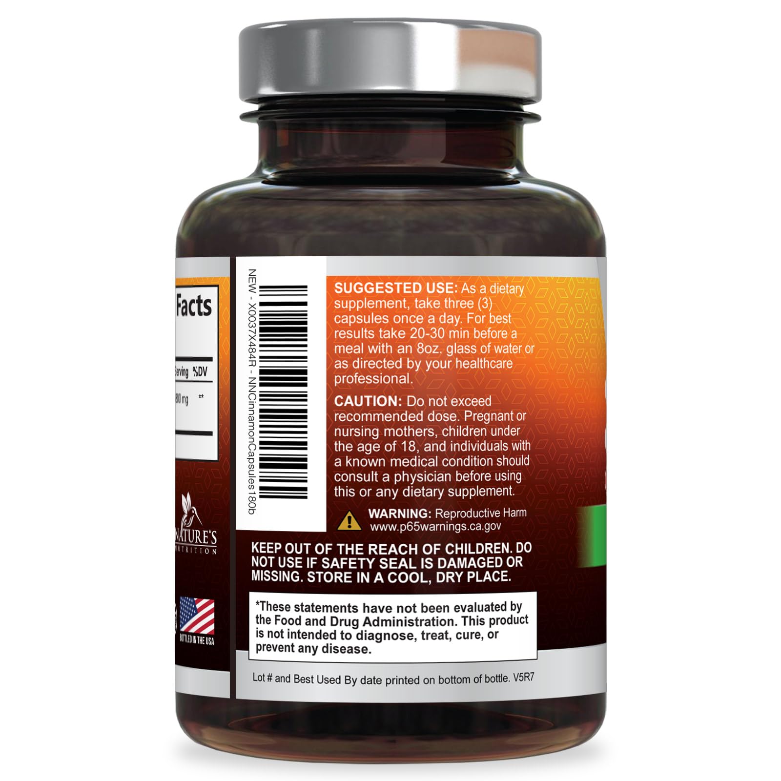 Nature's Nutrition Ceylon Cinnamon Capsules in natural setting