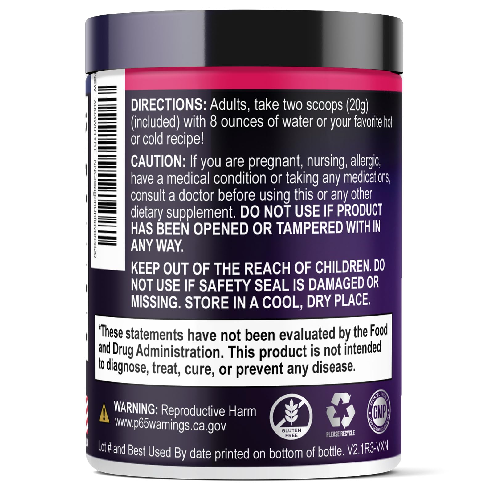 Nature's Nutrition Collagen Peptides Powder 563g side view