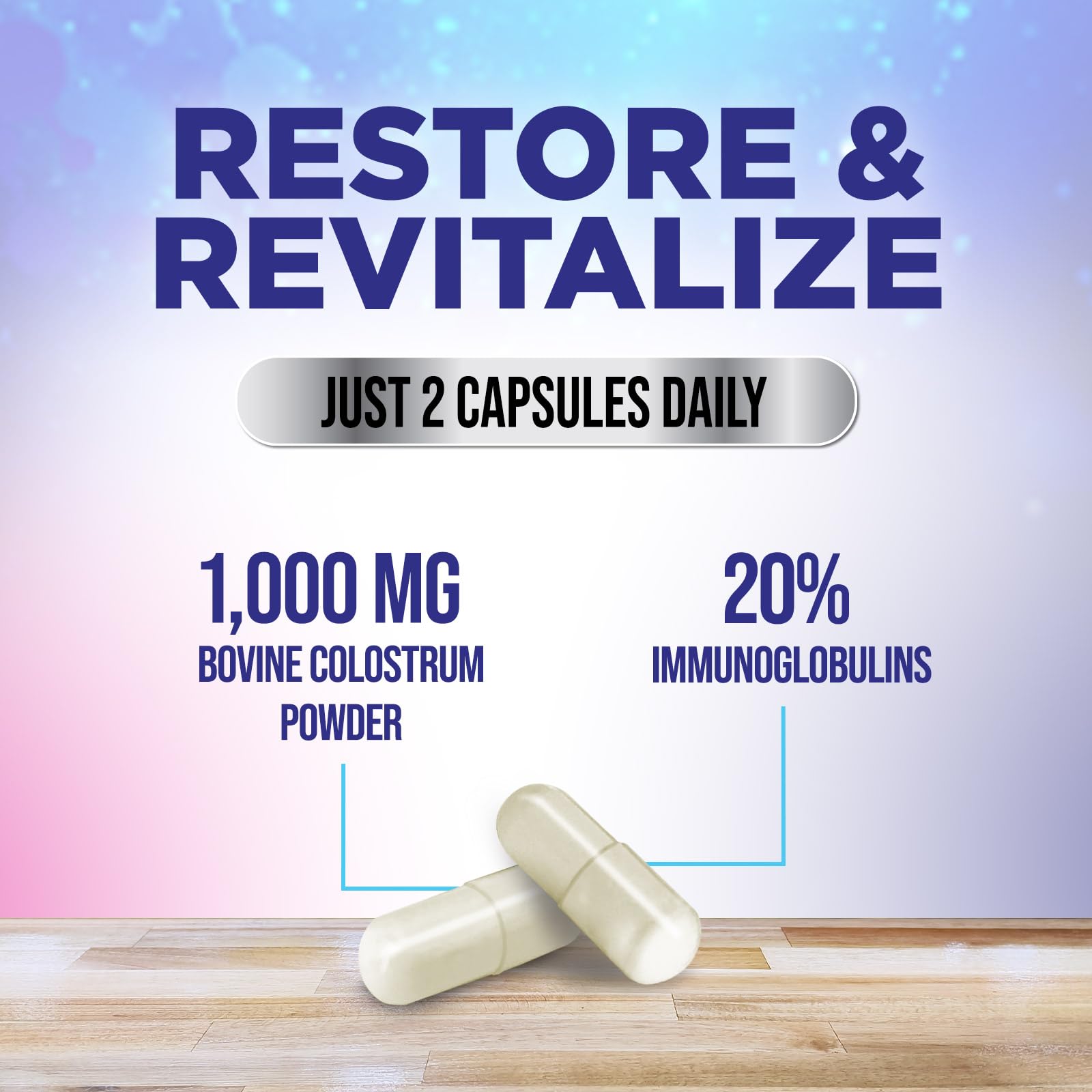 Nature's Nutrition Colostrum Supplement 1000mg capsules packaging