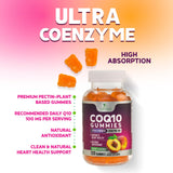 Nature's Nutrition CoQ10 Gummies 100mg displayed with fresh peaches