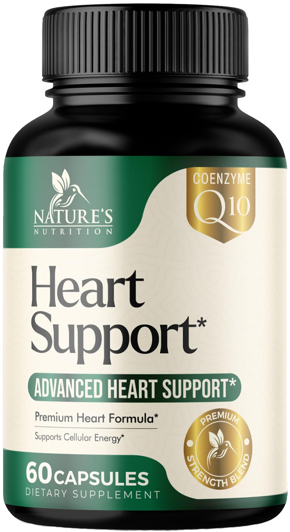 Nature's Nutrition CoQ10 Heart Support Supplement front view