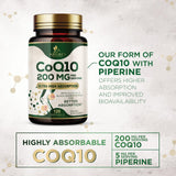 Nature's Nutrition CoQ10 Softgels 200mg with a measuring spoon